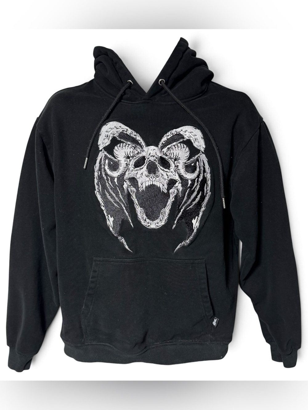 Praying Rabbit Black Hooded Sweatshirt Hoodie M M